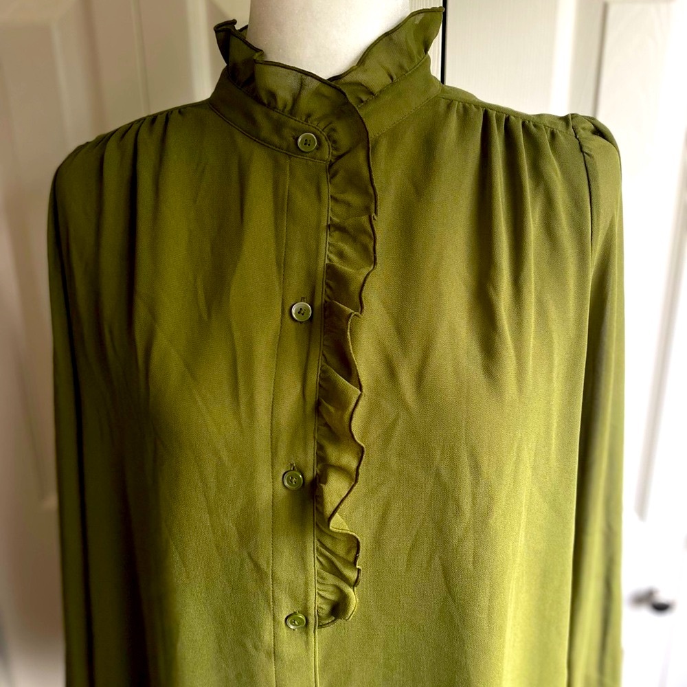 New Aritzia Wilfred Valentina Chiffon Ruffle Blouse - Picture 6 of 10